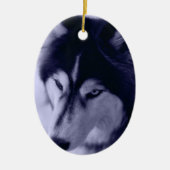 Siberian Husky Blue Tint Ornament (Voorkant)