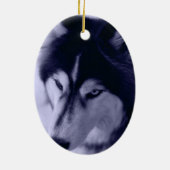 Siberian Husky Blue Tint Ornament (Achterkant)