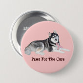 Siberian Husky Breast Cancer Button (Voorkant /achterkant)