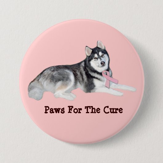 Siberian Husky Breast Cancer Button (Voorkant)