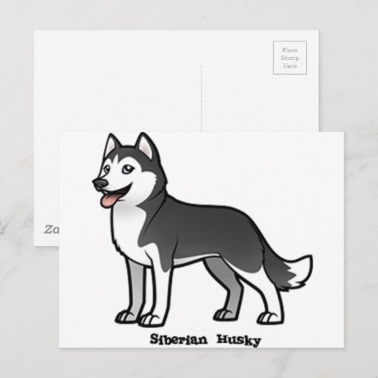 Siberian Husky Briefkaart (Voorkant / Achterkant)