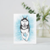 Siberian Husky Briefkaart (Staand voorkant)