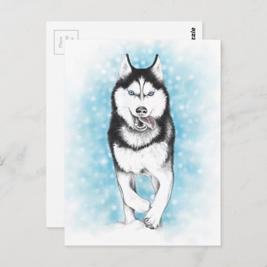 Siberian Husky Briefkaart (Voorkant / Achterkant)