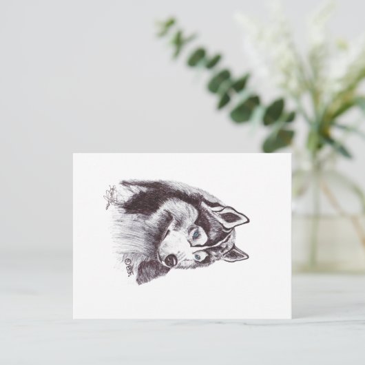 SIBERIAN HUSKY BRIEFKAART (Staand voorkant)