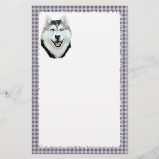 Siberian Husky Briefpapier (Voorkant)