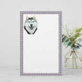 Siberian Husky Briefpapier (Staand voorkant)