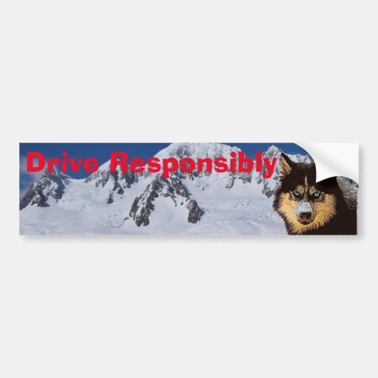 Siberian Husky Bumpersticker (Voorkant)