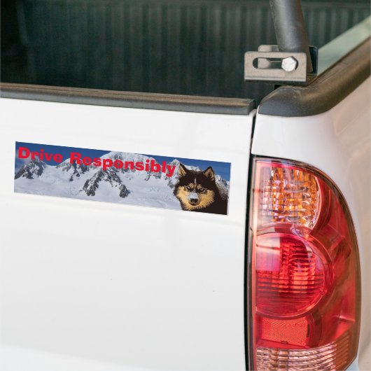 Siberian Husky Bumpersticker (Op Truck)