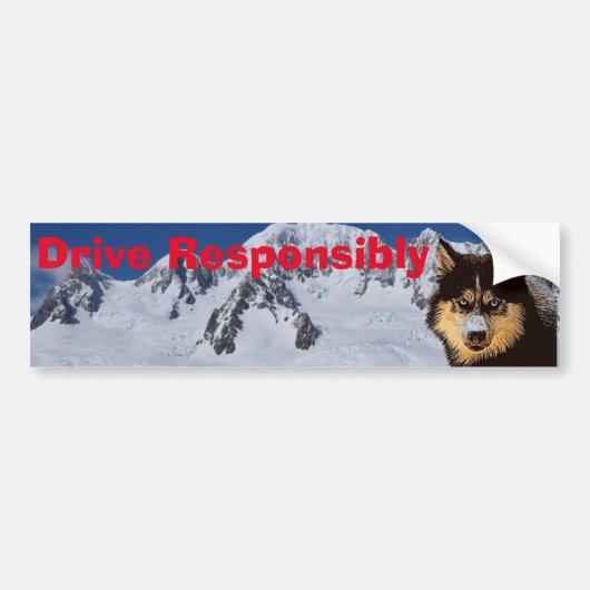 Siberian Husky Bumpersticker (Voorkant)