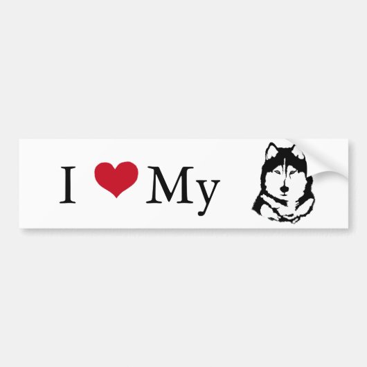 Siberian Husky Bumpersticker (Voorkant)
