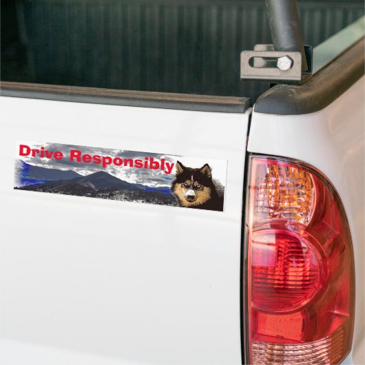 Siberian Husky Bumpersticker (Op Truck)