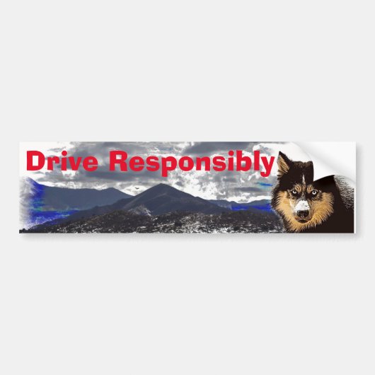 Siberian Husky Bumpersticker (Voorkant)