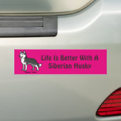 Siberian Husky Bumpersticker (Op auto)