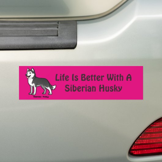 Siberian Husky Bumpersticker (Op auto)