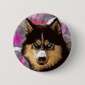 Siberian Husky Button (Voorkant)