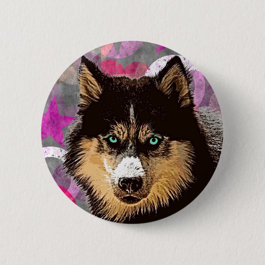 Siberian Husky Button (Voorkant)