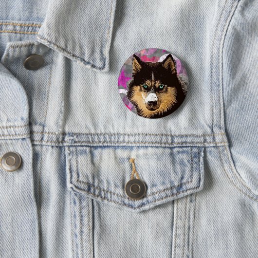 Siberian Husky Button (In situ)