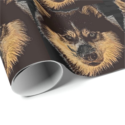 Siberian Husky Cadeaupapier (Rol Hoek)