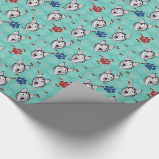 Siberian Husky Cadeaupapier (Hoek)