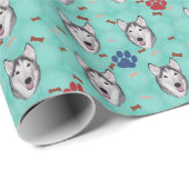 Siberian Husky Cadeaupapier (Rol Hoek)