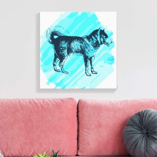 Siberian Husky Canvas Afdruk (Insitu (Woonkamer))