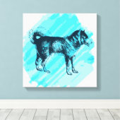 Siberian Husky Canvas Afdruk (Insitu (Houten vloer))