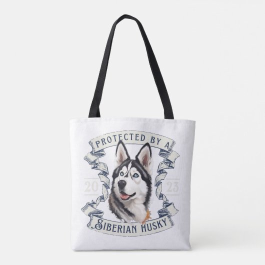 Siberian Husky Canvas tas (Achterkant)