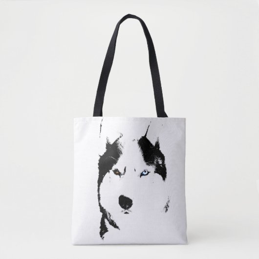 Siberian Husky Canvas tas Husky Malamute Beach Bag (Voorkant)