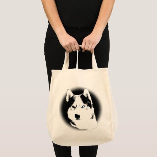 Siberian Husky Canvas tas Husky Malamute Beach Bag (Voorkant (product))
