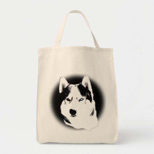 Siberian Husky Canvas tas Husky Malamute Beach Bag (Voorkant)