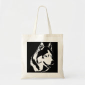 Siberian Husky Canvas tas Husky Wolf Dog Beach Bag (Voorkant)