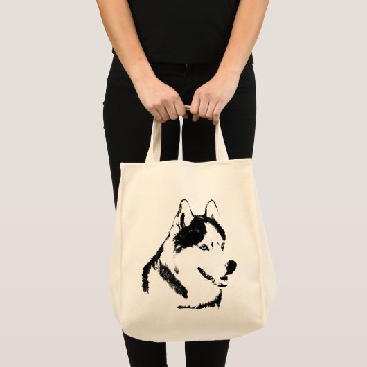 Siberian Husky Canvas tas Organic Husky Malamute B (Voorkant (product))