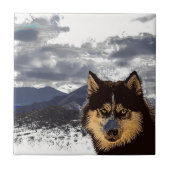 Siberian Husky Ceramic Tile Tegeltje (Voorkant)