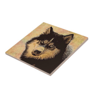 Siberian Husky Ceramic Tile Tegeltje