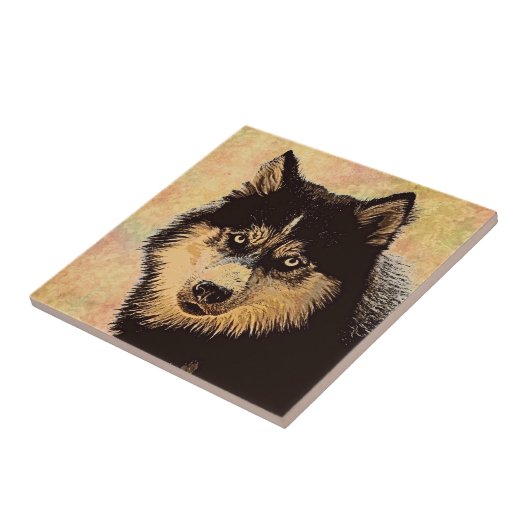 Siberian Husky Ceramic Tile Tegeltje (Zijkant)