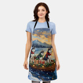 Siberian Husky Christmas Boat Holiday Schort (Gedragen)