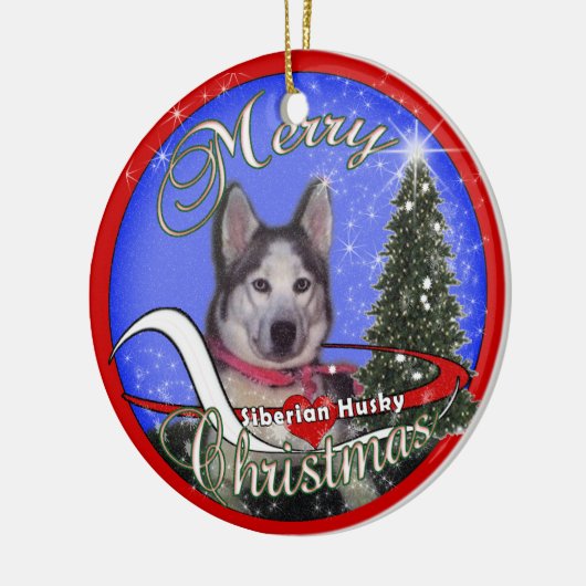 Siberian Husky CHRISTMAS ORNAMENT (Links)