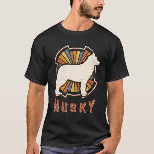 Siberian Husky  Classic Retro Dog Love T-shirt