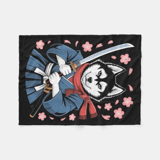Siberian Husky Dad Cute Japanese Anime Stuff Samur Fleece Deken (Voorkant (Horizontaal))