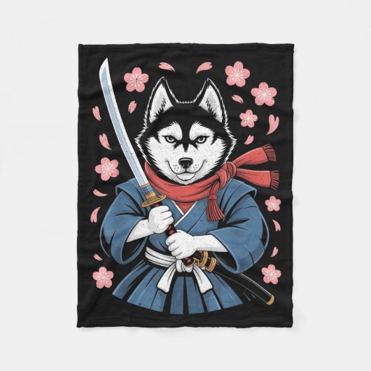 Siberian Husky Dad Cute Japanese Anime Stuff Samur Fleece Deken (Voorkant)