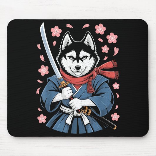 Siberian Husky Dad Cute Japanese Anime Stuff Samur Muismat (Voorkant)