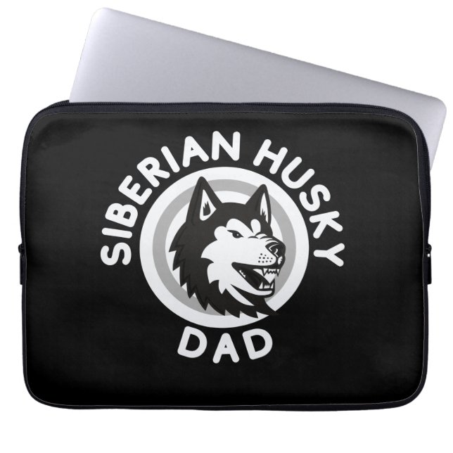 Siberian Husky Dad, Dog Dad Gift Laptop Sleeve (Voorkant)