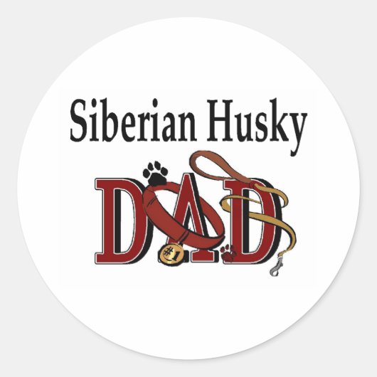 Siberian Husky Dad Sticker (Voorkant)