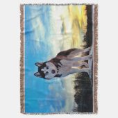 Siberian Husky Deken (Voorkant Verticaal)