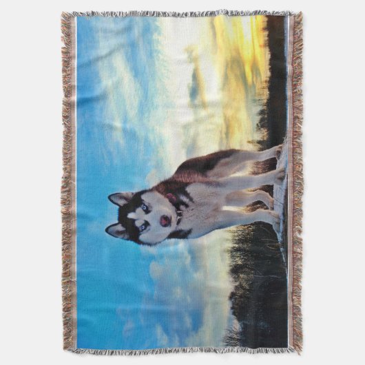 Siberian Husky Deken (Voorkant Verticaal)