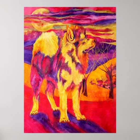 Siberian Husky Dierenvrienden Canvas Afdrukken Poster (Voorkant)