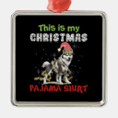 Siberian Husky Dit is mijn kerstpajama-programma Metalen Ornament (Voorkant)