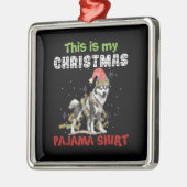 Siberian Husky Dit is mijn kerstpajama-programma Metalen Ornament (Links)