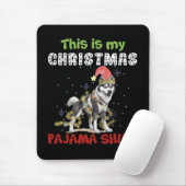 Siberian Husky Dit is mijn kerstpajama-programma Muismat (Met muis)