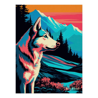 Siberian Husky Dog 003 - Bruno Pokopen Perfect Poster
